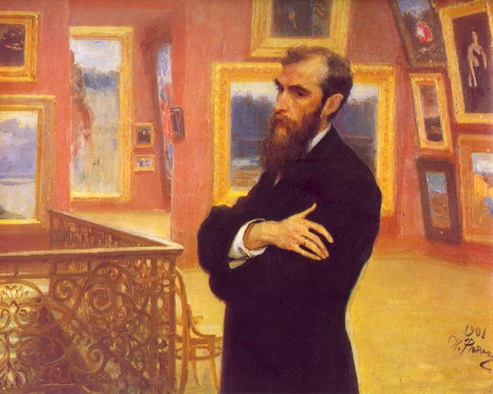 llya Yefimovich Repin Portrait of Pavel Mikhailovich Tretyakov oil painting picture